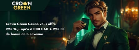 Bonus de bienvenue du casino CrownGreen