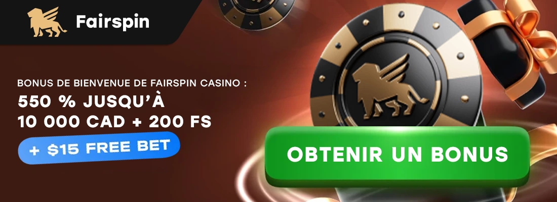 Le bonus de bienvenue fairspin casino